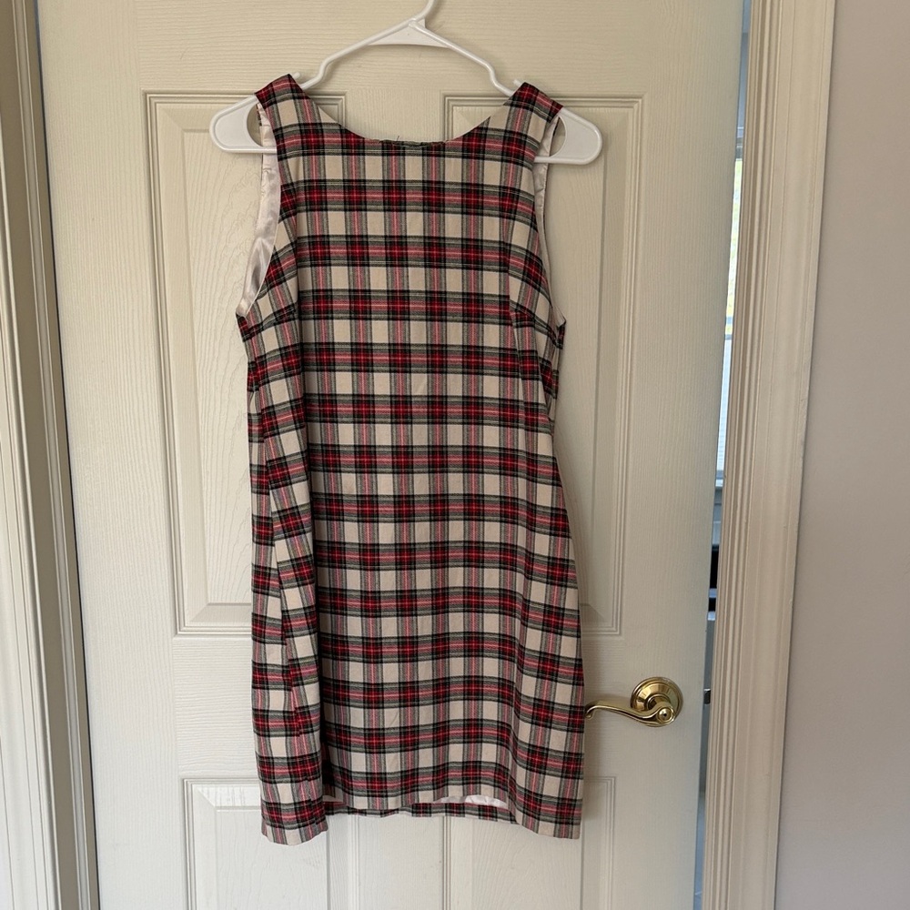 Kiel James Patrick Red, Black and Cream Plaid Mini Dress